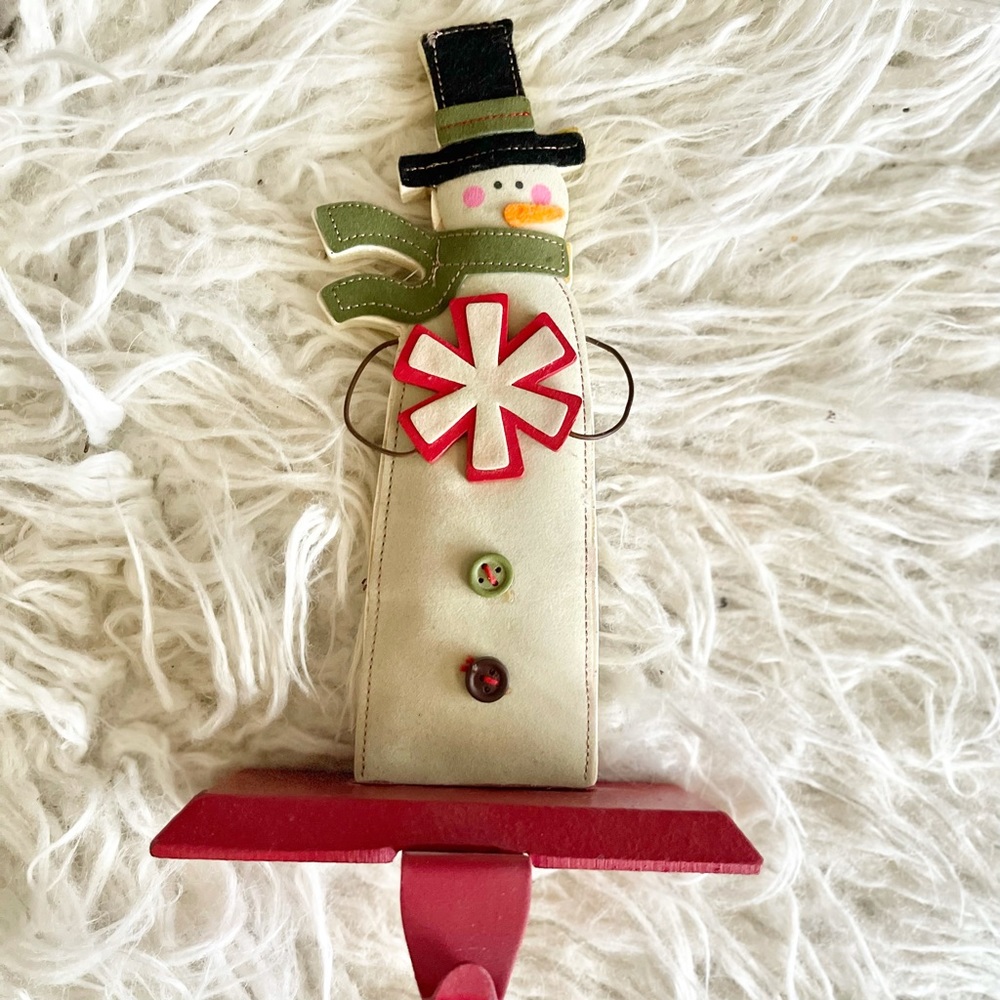 Vintage Christmas Snowman Stocking Holder